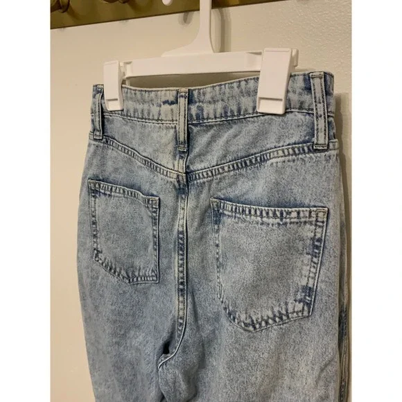 Free People Womens Jeans Acid Wash High Rise Button Fly Straight Leg W26 - Picture 6 of 7